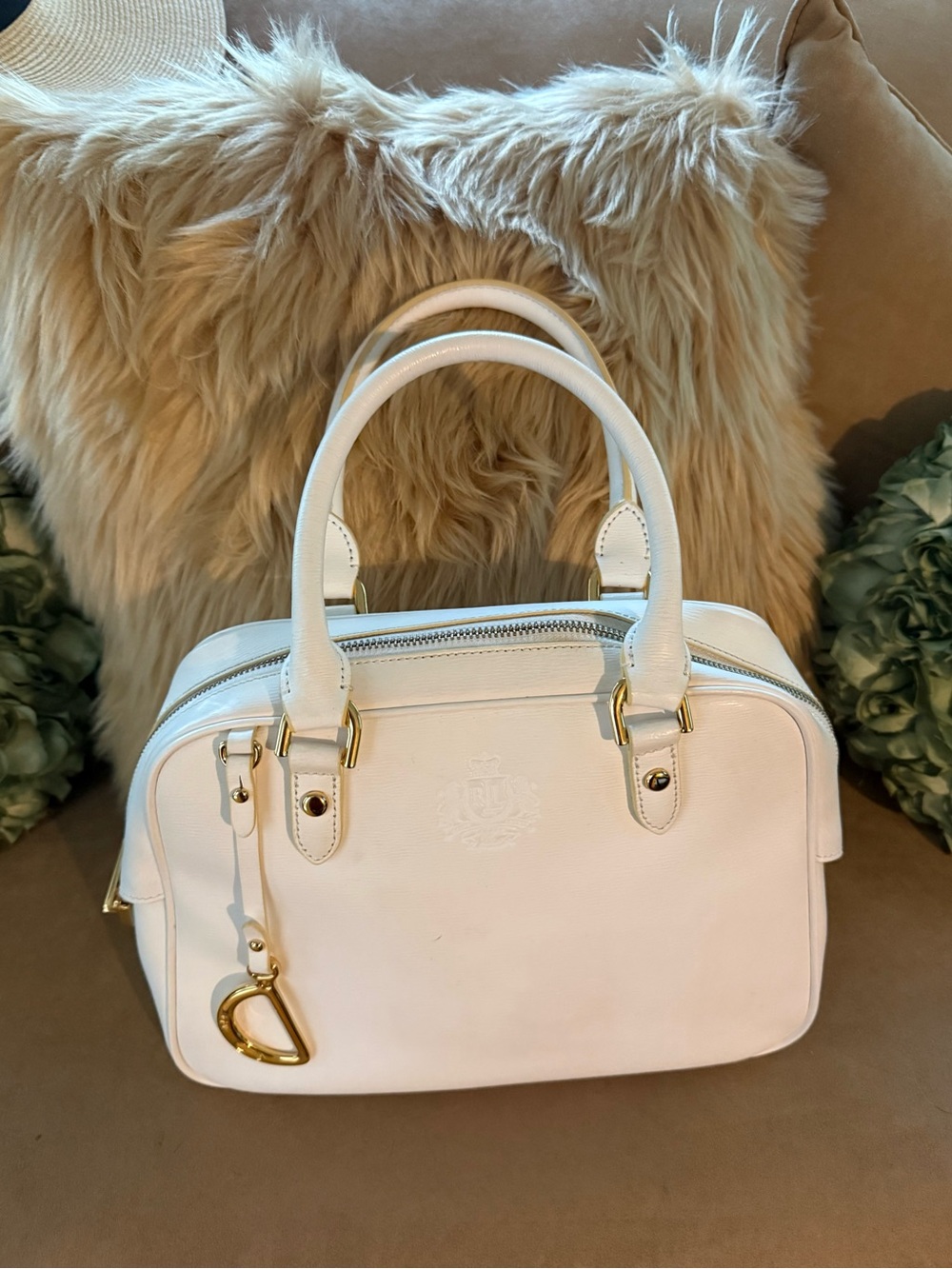 Lauren Ralph Lauren white satchel/handbag